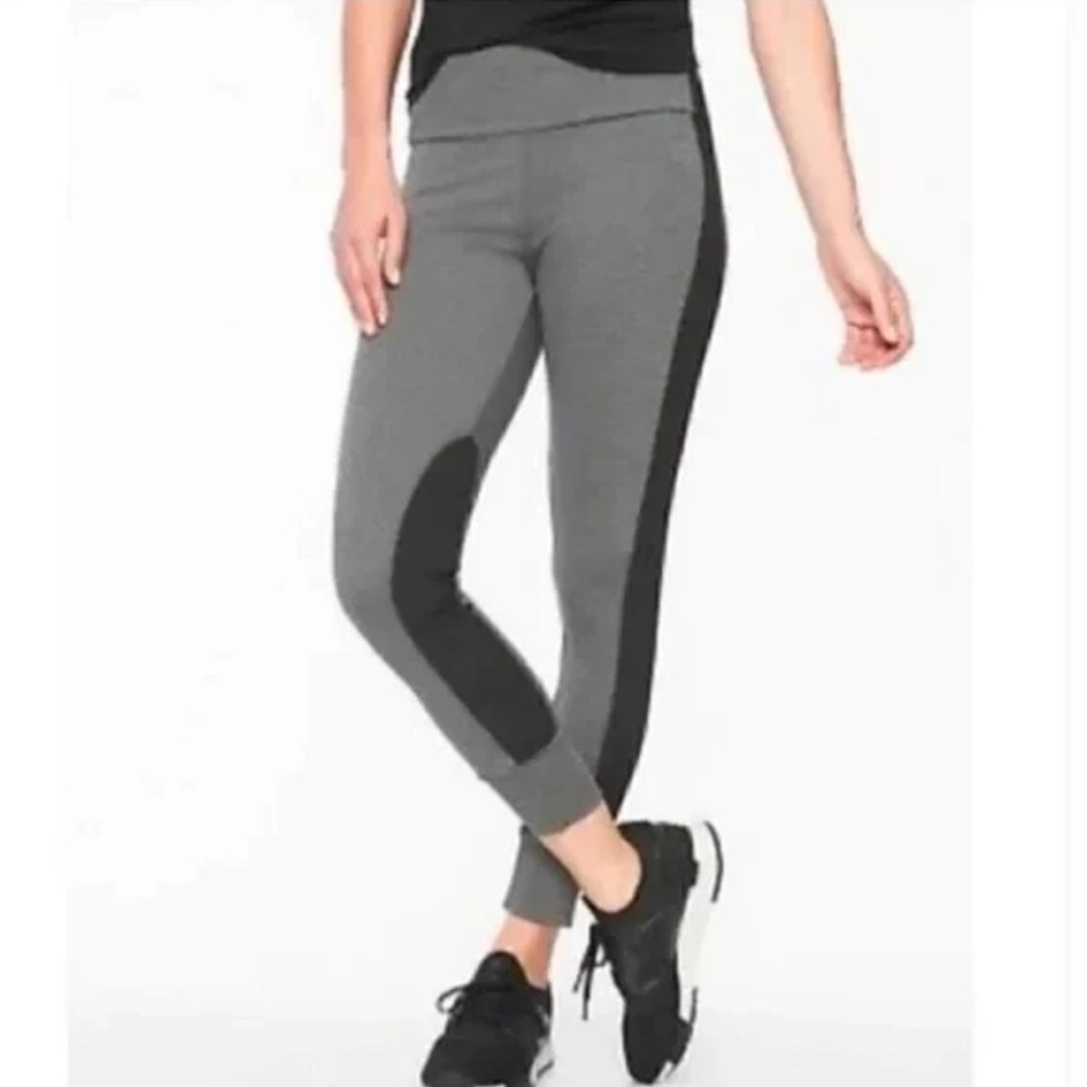 Athleta Essex Hybrid Joggers Gray Black Women Medium Tights Active‎ Run Size S